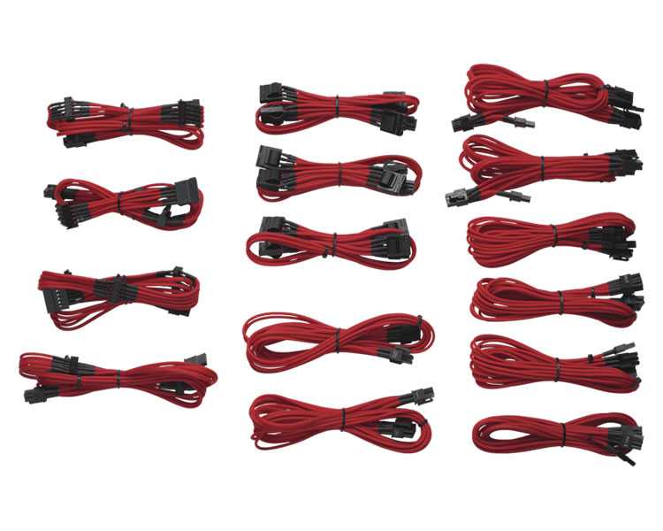 Cable Kit Professional Sleeved Dc Type3 Red Corsair